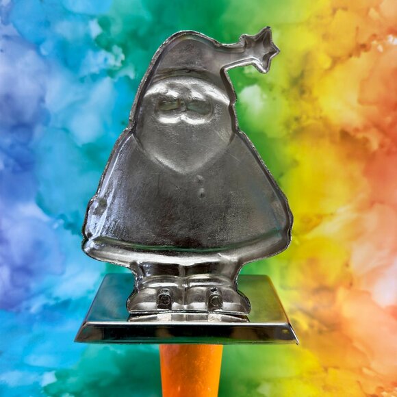 Vintage Santa Claus Stocking Holder – Metal – Red & Beige 6” x 4” Festive - Picture 3 of 4